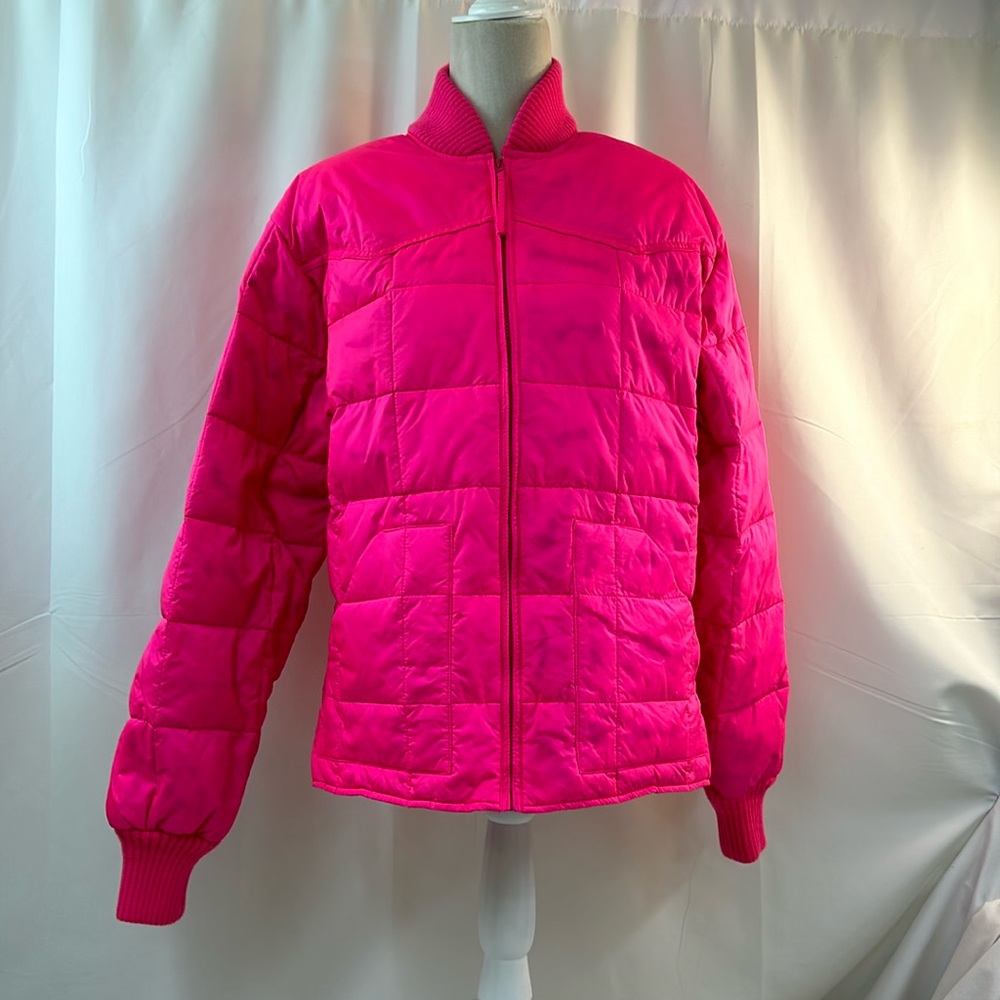 Drysdales Down Feather Nylon Puffer Jacket Coat Neon Pink Size Small
